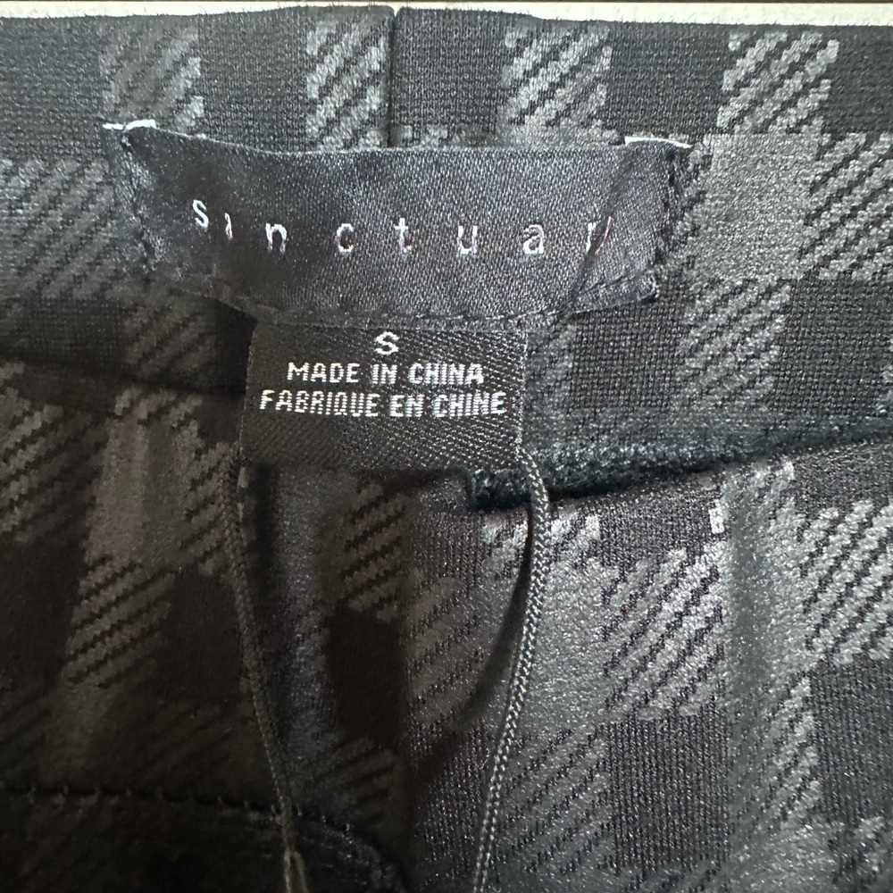 Sanctuary Black Plaid Print Leggings- Small - Picture 8 of 12